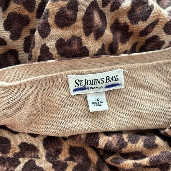 Saint Johns Bay Animal Print Cardigan - Picture 8 of 8